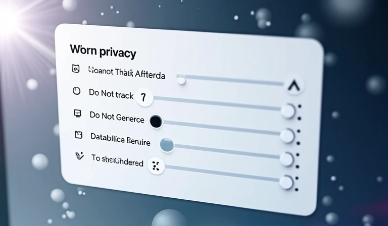 Conceptual image of data privacy settings with a slider and options